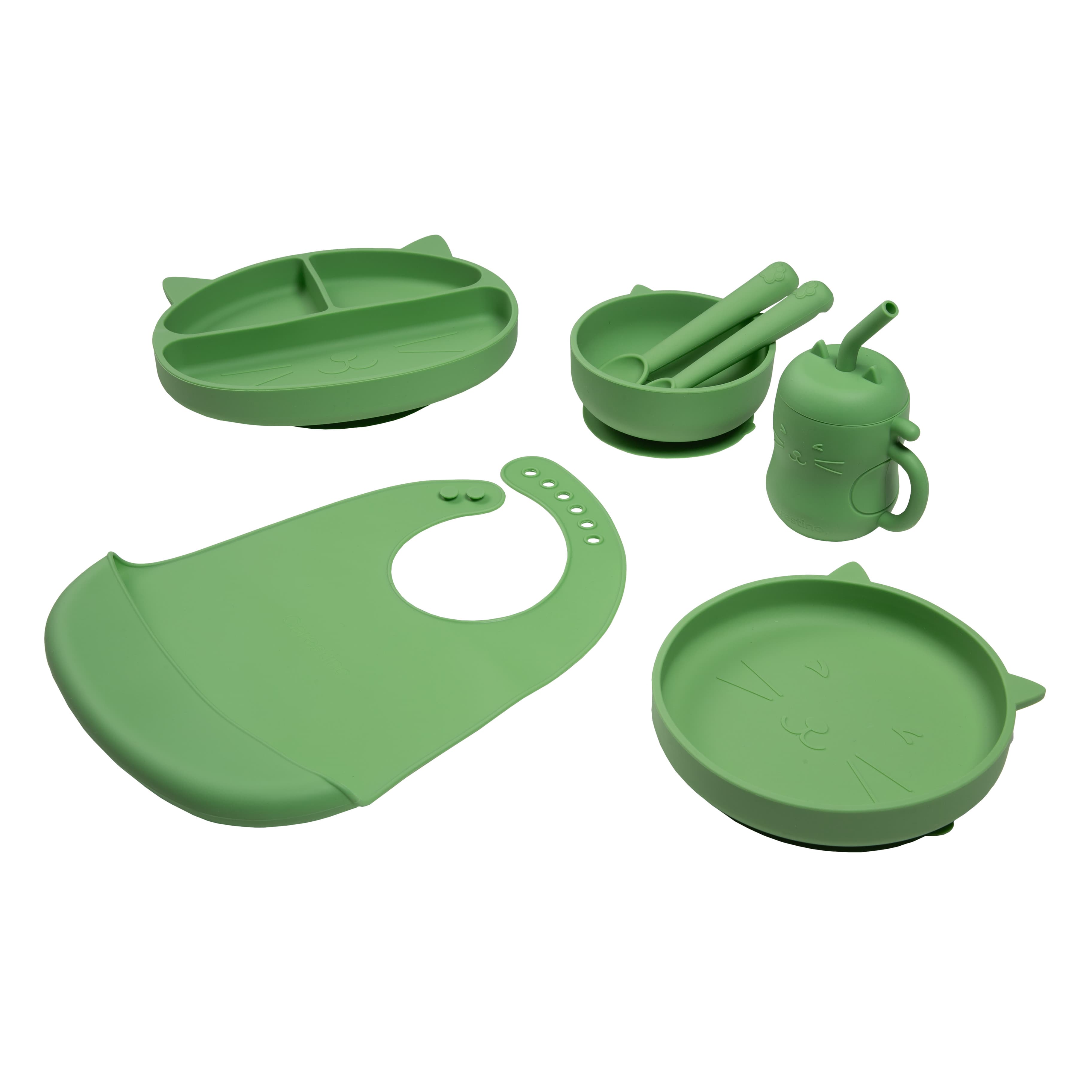 Imagen 1 de 6 de Set de Alimentación de Silicona Gatito