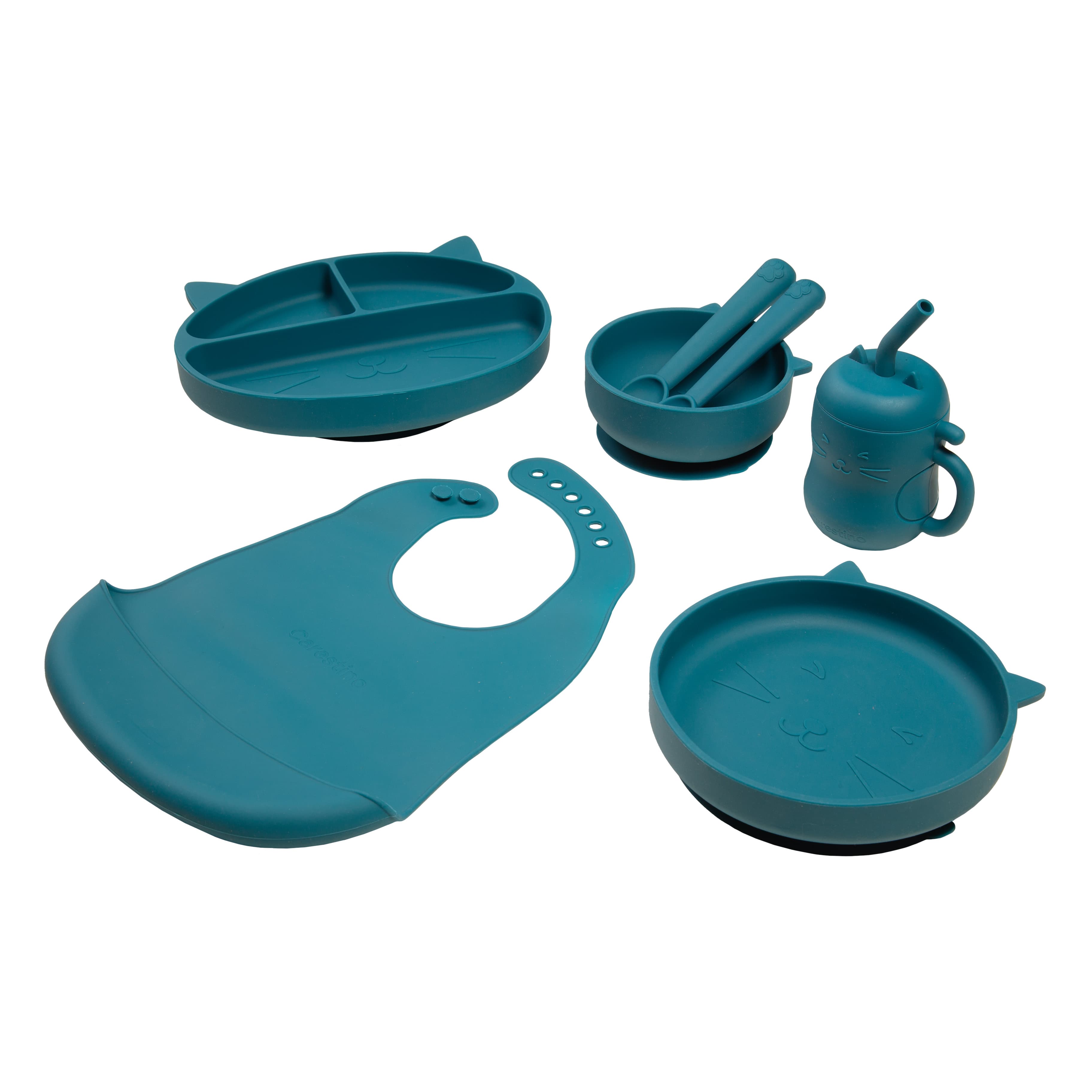 Imagen 1 de 6 de Set de Alimentación de Silicona Gatito